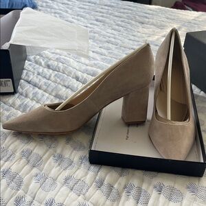 Marc Fisher Natural Suede Heels